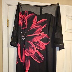 Beautiful fancy dress (flowers look red in picture but are pink)